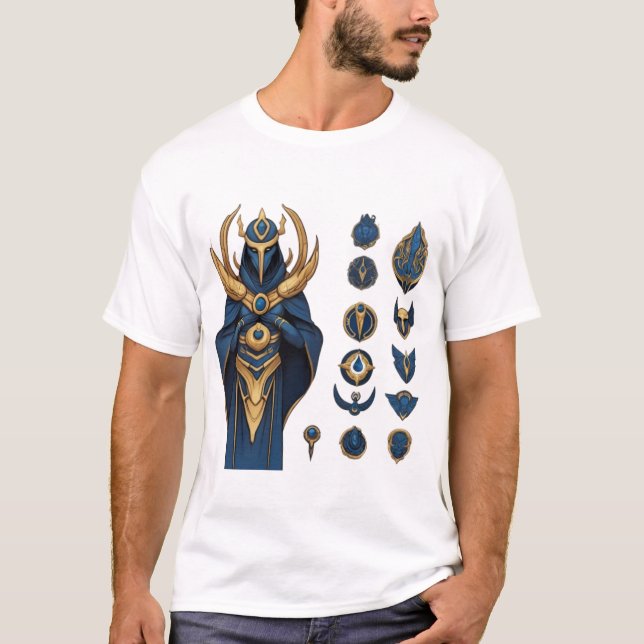 T-shirt Bleu et or Armor - Ligue des Légendes (Devant)