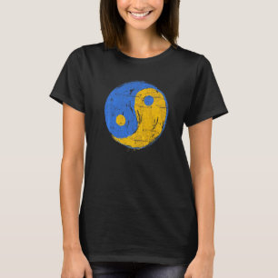 T-shirt Bleu et Or Yin Yang Pleine Conscience