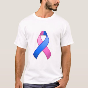 T-shirt bleu et rose de ruban de conscience