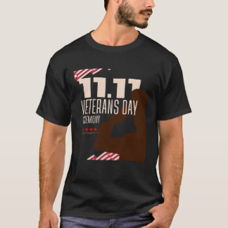 T-shirt Bleu et Rouge Illustratif La Fête des Vétérans 202