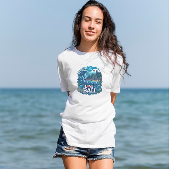 T-shirt Bleu et Vert Amour Bali (Créateur téléchargé)