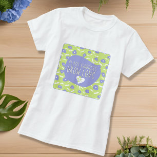 T-shirt bleu et vert floral