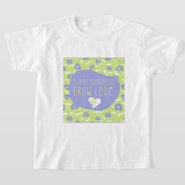 T-shirt bleu et vert Floral Kindness Youth (Poser)