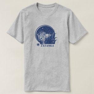 T-shirt Bleu Étoile-Américain de Buffalo/bison de Tatank
