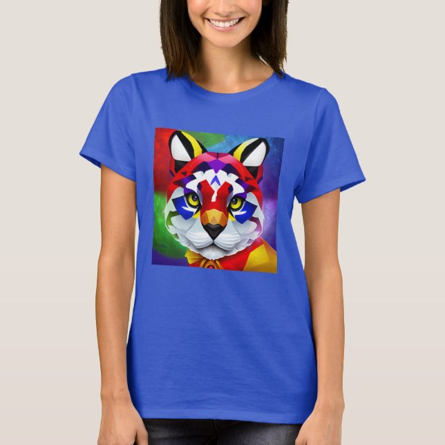 T-shirt bleu femme Alexander's Cat (Devant)