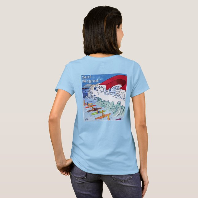 T-shirt bleu femme Surf Magnet dos (Dos entier)