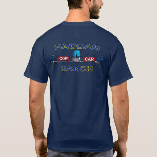 T-shirt bleu-foncé de HCCR avec le logo bleu