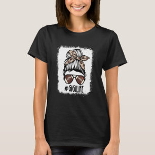 T-shirt Bleu Football Gigi Messy Bun Gigi Life Mère