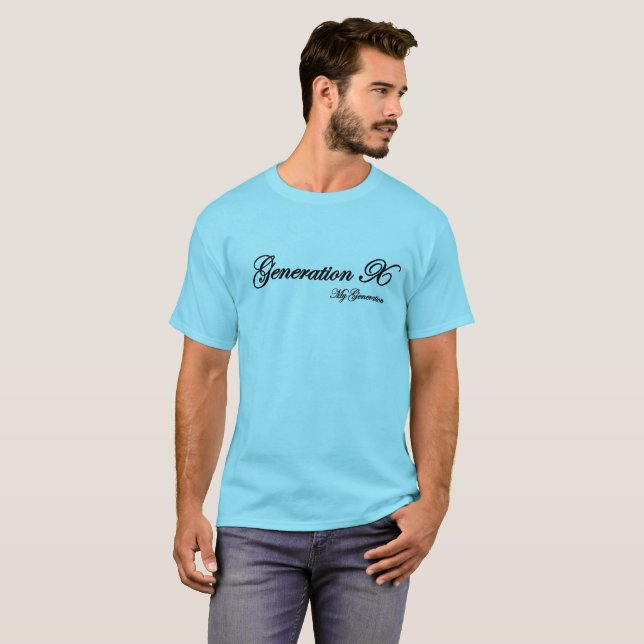 T-shirt bleu Génération X (Devant entier)