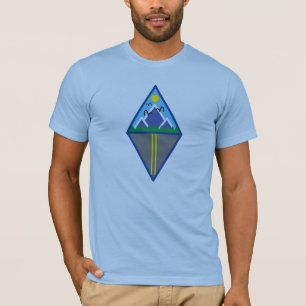 T-shirt bleu géométrique homme de montagne