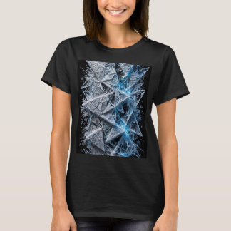 T-shirt Bleu glace blanc mosaïque | Cristal de givre extrê