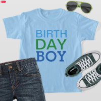 Bleu gras et vert garçon d'anniversaire bleu clair