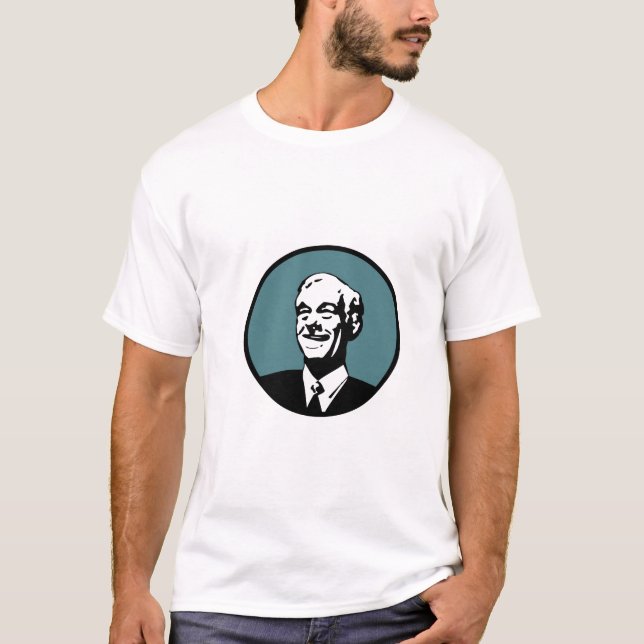 T-shirt Bleu Grn de cercle de Ron Paul (Devant)