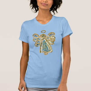 T-shirt bleu Guardian Angel Custom Holiday Art