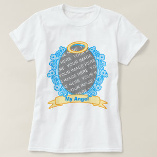 T-shirt bleu Halo personnalisable