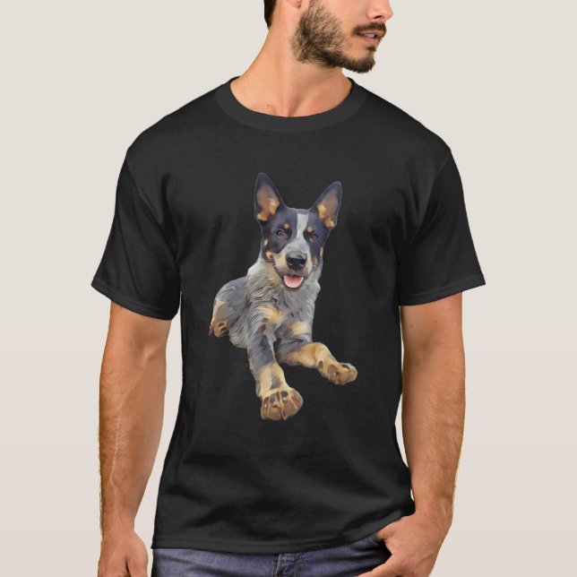 T-shirt Bleu Heeler du Queensland (Devant)