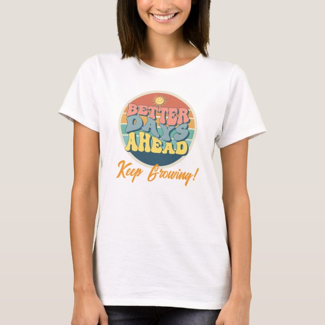 T-shirt Bleu Jaune Rétro Motivation simple (Devant)