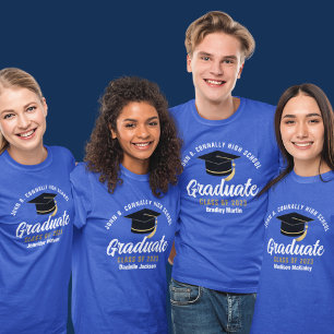 T-shirt Bleu Lycée Diplômé sur mesure 2023 Graduation