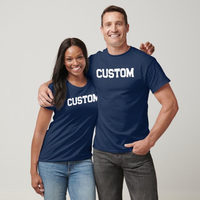 T-shirt bleu marine et blanc (Unisexe)