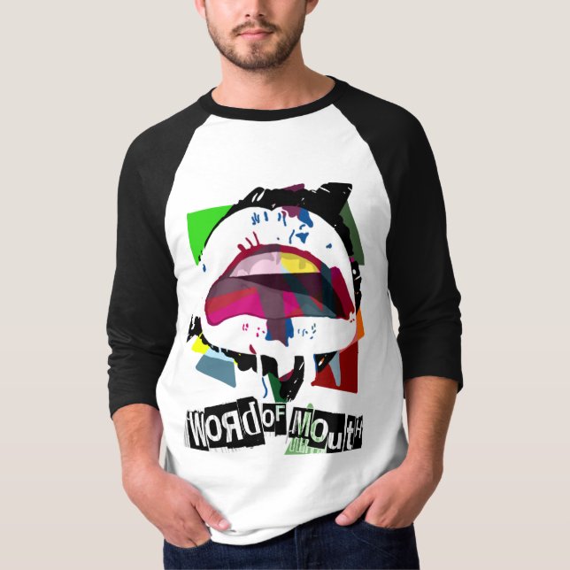T-shirt Bleu marine et grenat blancs (Devant)