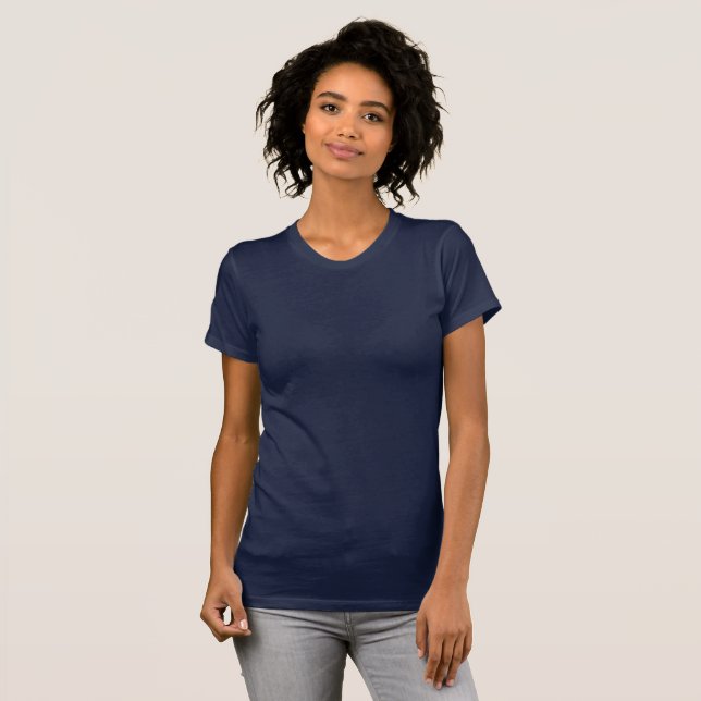 T-shirt bleu marine féminin / Personnaliser (Devant entier)