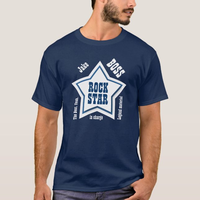 T-shirt BLEU MARINE nommé fait sur commande du sentiment (Devant)
