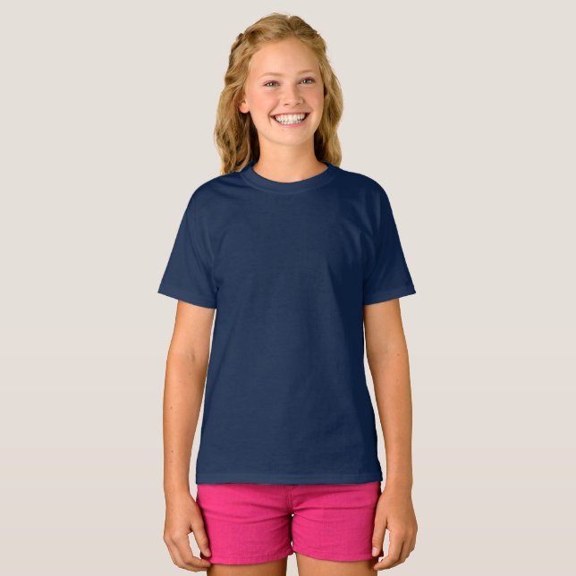 T-shirt bleu marine pour enfants / Personnaliser (Devant entier)
