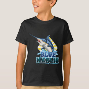 t-shirt bleu-marlin-poisson-avec-caractère-carton