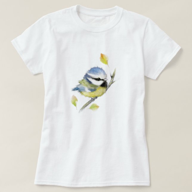 T-shirt bleu métit oiseau (Design devant)