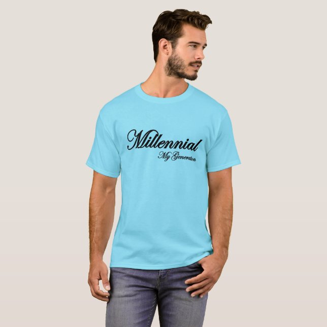 T-shirt bleu millénaire (Devant entier)