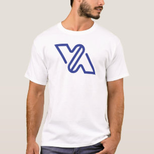 T-shirt Bleu Minimal Lettre VA Classique