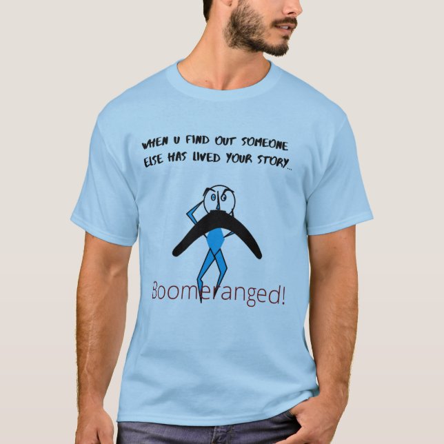 T-shirt Bleu 'Mon histoire' Basique Boomerangé (Devant)