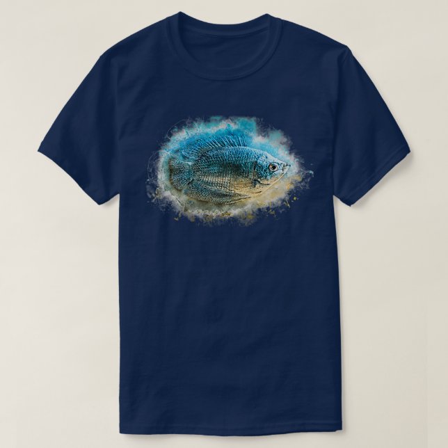 T-shirt Bleu nain gourami Colisa lalia (Design devant)