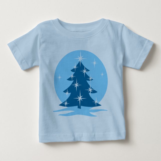 T-shirt Bleu Noël Bébé Vacances Classique Tee (Devant)