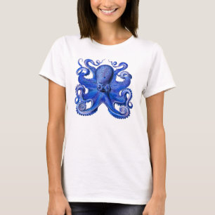 T-shirt Bleu octopique de Haeckel