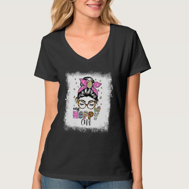 T-shirt Bleu One Hoppy Cna Bunny Jour de Pâques (Devant)