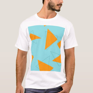 T-shirt Bleu, orange, cool, tendance, moderne triangle mot