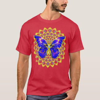 T-shirt Bleu Papillon Doily Design
