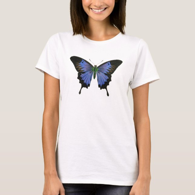 T-shirt Bleu papillon féminin (Devant)