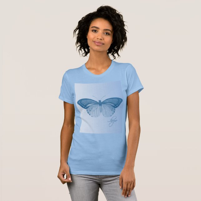 T-shirt Bleu papillon Hope (Devant entier)