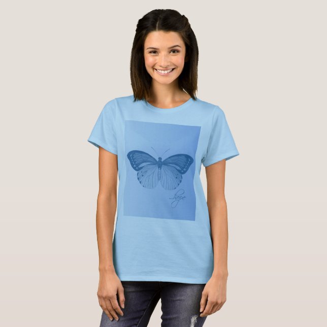 T-shirt Bleu papillon Hope (Devant entier)