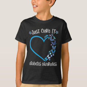 T-shirt Bleu papillon juste guérir It Novembre diabète awa