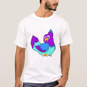 T-shirt bleu perroquet