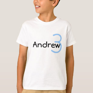 T-shirt bleu personnalisé d'anniversaire de nom e