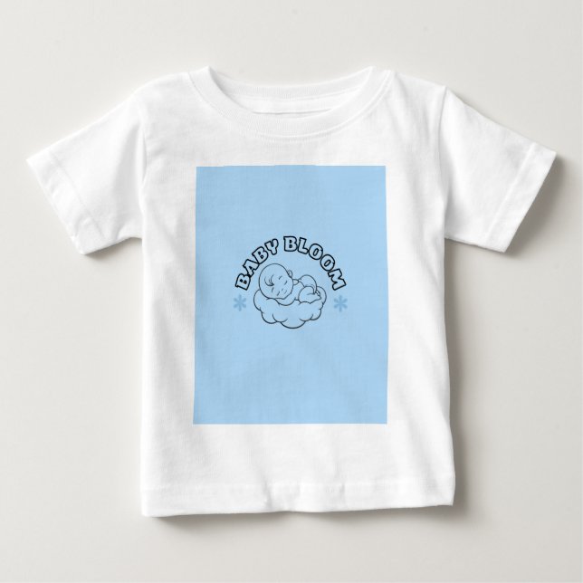 T-shirt bleu pour bébé | Haut de bébé à couronne f (Devant)