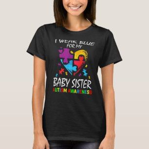 T-shirt Bleu pour bébé soeur Sensibilisation sur l'autisme