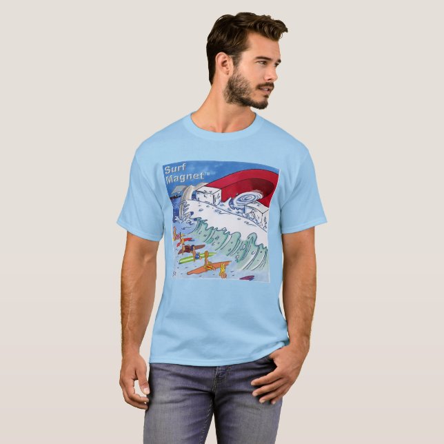 T-shirt bleu pour homme surf Magnet (Devant entier)