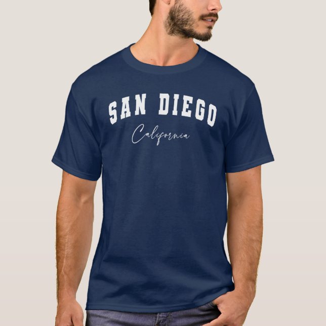 T-Shirt bleu pour hommes San Diego, Californie (Devant)