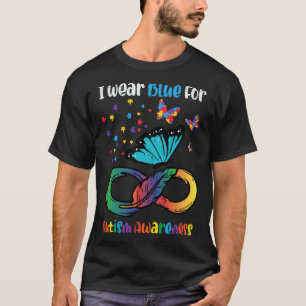 T-shirt Bleu pour la sensibilisation à l'autisme Papillon 