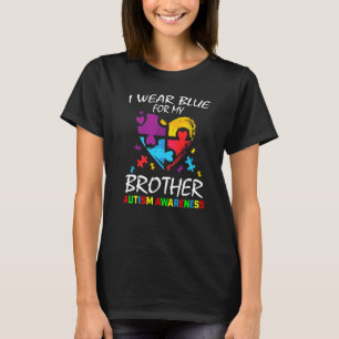 T-shirt Bleu Pour Mon Frère Sensibilisation sur l'autisme 